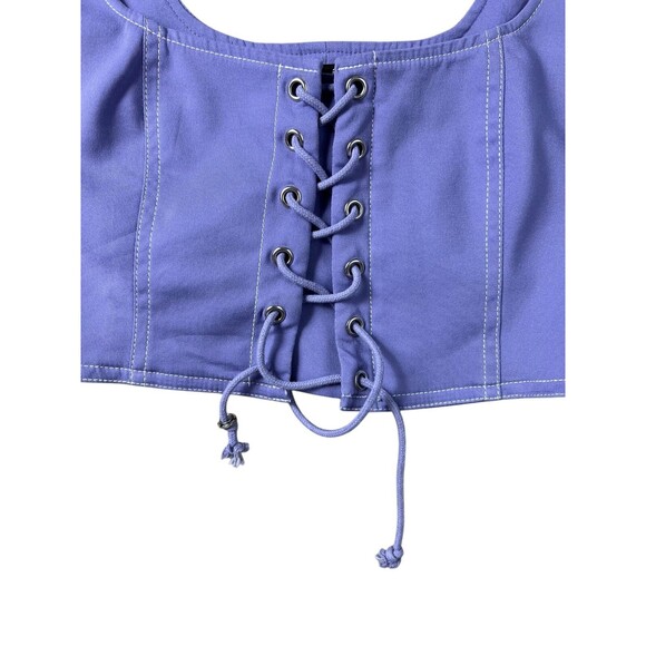 Forever 21 Sleeveless Lace-Up Crop Top  Women's S   Purple  Corset-Inspired - Picture 4 of 6